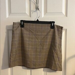 H&M Plaid Brown Skirt